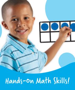 Alternative view of Learning Resources Giant Magnetic Ten Frame Set, Set of 4, Ages 5+, Classroom Math Set, Magnetic Whiteboard Set, Classroom Demonstration