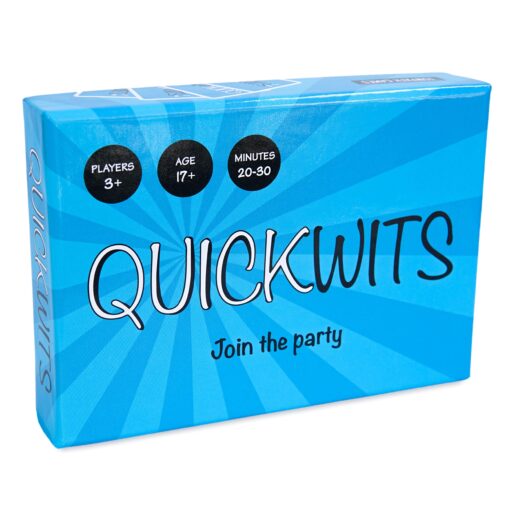 Quickwits - Fun Party Card Game for 3 to 8 Players - Social Tabletop Game - Group Game Nights - Great for Office & House Parties - Play with Relatives & Friends - Hilarious NSFW Grown Up Themes Blue