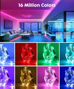 KEELIXIN LED Strip Lights 32.8ft, LED Lights for Bedroom, Music Sync Color Changing Lights, Bluetooth Led Lights with APP & IR Remote Control for Bedroom Room Home Decor Party Festival 16 81cnvfJ93FL