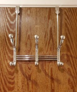 iDesign York Lyra Steel Over-The-Door 6-Hook Storage Rack - 8.38" x 5.25" x 11", Chrome 31 81co0uL6jCL