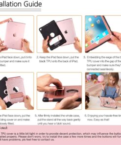 YINLAI iPad 6th Generation Cases,iPad 5th Generation Case,iPad 9.7 Case,Glitter Women Hybrid Shockproof Drop Protection Cover with Kickstand iPad 9.7 inch iPad Air2 A1893/A1954/A1822/A1823,Rose Gold Rose Gold 35 81cptZUb8RL