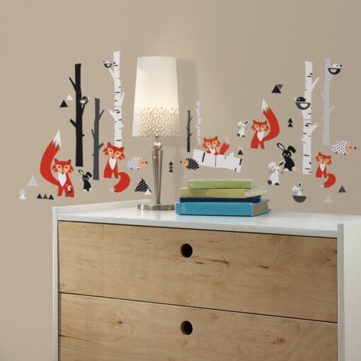 RoomMates Fox Forest Peel And Stick Wall Decals,Multicolor