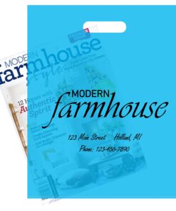 100 Blue Frost Merchandise Bag, 12"x15" with Die Cut Handle, No Gusset, 2.0 Mil. Custom Printed Blue 12"x15" 5 81cqc60x6PL