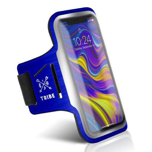 TRIBE Running Phone Holder Armband. iPhone & Galaxy Cell Phone Sports Arm Bands for Women, Men, Runners, Jogging, Walking, Exercise & Gym Workout. Fits All Smartphones. Adjustable Strap, CC/Key Pocket L: iPhone+/Pro Max/XR/XS Max/Galaxy+/Ultra/Note