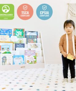 ECR4Kids Single-Sided Book Display, Classroom Bookshelf, White Wash 29 81csAorDM3L