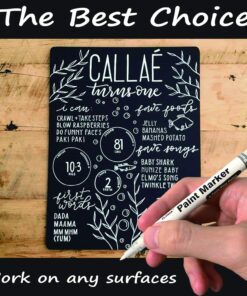 FLYMAX White Paint Pen, 6 Pack 0.7mm Acrylic White Permanent Marker White Paint Pens for Wood Rock Plastic Leather Glass Stone Metal Canvas Ceramic Marker Extra Very Fine Point Opaque Ink 30 81csFeDGcHL