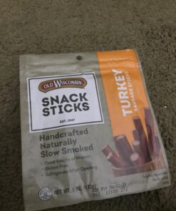 Old Wisconsin Turkey Sausage Snack Sticks, Naturally Smoked, Ready to Eat, High Protein, Low Carb, Keto, Gluten Free, 6 Ounce Resealable Package 38 81ctGQdB7HL