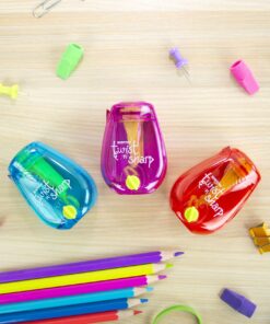 Bostitch Office Twist-n-Sharp Pencil Sharpener, for Kids & Colored Pencils, Assorted Colors (PS1-ADJ) 41 81cvaCs5HzL 1