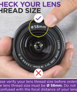 58MM 0.43x Altura Photo Professional HD Wide Angle Lens (w/Macro Portion) for Canon EOS 70D 77D 80D 90D Rebel T8i T7 T7i T6i T6s T6 SL2 SL3 DSLR Cameras 58MM 35 81cvova57nL
