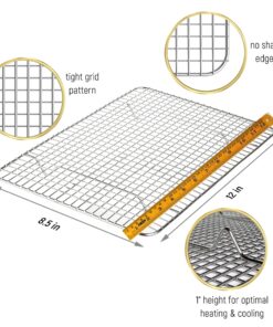 Alternative view of KITCHENATICS Small Quarter Sheet Cooling Rack for Cooking and Baking, Oven-Safe Stainless Steel Wire Rack, Baking Rack for Oven Cooking, Heavy Duty Cookie Cooling Rack fits Quarter Sheet Pan - 8.5x12 8.5" x 12" Quarter Sheet (SMALL) - 1 PC