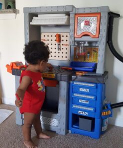 Step2 Deluxe Kids Workbench – Includes 50 Toy Workbench Accessories, Interactive Features for Realistic Pretend Play – Indoor/Outdoor Kids Tool Bench – Dimensions 40.75" H x 34" W x 15" D 18 81cxi3NIGbL