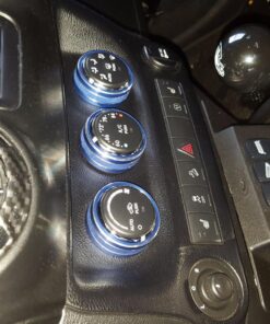 Audio Air Conditioning Button Cover Decoration Twist Switch Ring Trim Interior for Jeep Wrangler JK Patriot Compass Liberty for Dodge Challenger (Blue,3pcs) Blue 28 81cxmaPZ3L