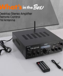 Wireless Bluetooth Power Amplifier System - 200W Dual Channel Sound Audio Stereo Receiver w/USB, SD, AUX, MIC in w/Echo, Radio, LCD - for Home Theater Entertainment via RCA, Studio Use - PDA6BU 15 81cytaQPJkL 2