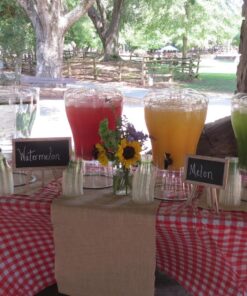 Red Gingham Plastic Tablecloth Roll With Cutter, 100' x 52" - Heavy Duty Party Table Cloth In Self Cutting Box - For Picnics, BBQs, and Birthday Parties - By Clearly Elegant Gingham Red 50 81cz88mKlyL