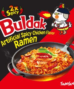 Samyang 2X Buldak (Korean) Hot Spicy Chicken Stir Fried Ramen 4.94 oz (Pack of 5) 4.90 Ounce (Pack of 5) 19 81d 8aigCES