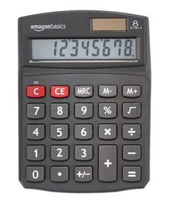 Amazon Basics LCD 8-Digit Desktop Calculator, 1 Pack, Small, Black 18 81d1s6mrlzL
