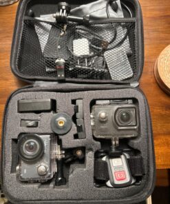 TEKCAM Action Camera Carrying Case Protective Storage Bag Compatible with Gopro Hero 12 11 10 9 8 7/AKASO EK7000/Brave 4/Brave 7 LE/Brave 8/APEMAN/APEXCAM/Dragon Touch Action Camera (Medium) Case-Medium 17 81d24rswwyL