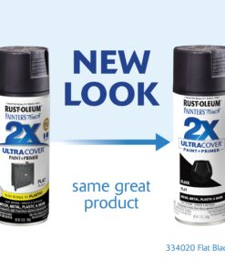 Rust-Oleum 334020 Painter's Touch 2X Ultra Cover Spray Paint, 12 oz, Flat Black 12 Ounce 35 81d2f3b1u6L