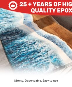 MAS Table Top Pro (1-Gallon Kit) | Crystal Clear Casting for DIY Arts and Crafts Projects | 2-Part Resin and Hardener Epoxy Kit | for Countertops, Wood Tables, Tabletops, Bar Tops, and More 1 Gallon 34 81d2h yeYIL