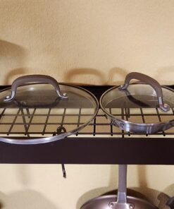 Old Dutch Wall-Mount Bookshelf Pot Rack with Grid & 12 Hooks, Oiled Bronze, 36.25" x 9" x 11.5" 25 81d41vBgdEL 1