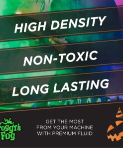 Froggy's Fog Halloween and Party Fog Fluid, High Output Long-Lasting Fog Juice for 400-1500 Watt Water-Based Fog Machines, Great for Pro and Home Haunters, Theatrical Effects, DJs, and More, 1 Gallon 18 81d53sKkEDL