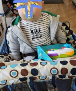 Shopping Cart Cover for Baby and High Chair Cover -2-in-1- Soft Padded Machine Washable Cart Cover for Babies - Cellphone and Bottle Holder included, Perfect baby shower gifts for boys or girls 45 81d5jy1tgjL