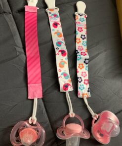 Liname Neutral Pacifier Clip - 3 Pack Pacifier Clips for Boys & Girls - Binky Holder Soothie Paci Clip Binkie Clip - Unisex Pacifer Clip - Baby Pacifier Clip and Pacifier Holder Spring Flowers 29 81d7SGnJW7L