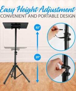 PYLE-PRO Universal Projector Stand -Height & Angle Adjustable Tripod Stand-Hold Laptops, Computers, DJ Equipment & Projectors-Heavy Duty-Perfect for Stage, Studio, & Office Events-Extends 28'' to 46" 31 81d7Z3kAO6L 1