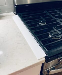 Kitchen Silicone Stove Counter Gap Cover - Flexible Easy Clean Heat Resistant Wide & Long Gap Cap Fillers, Seals Spills Between Appliances, Furniture, Stovetop, Oven, Washer & Dryer, Set of 2 (White) 21'', White 28 81dAaeGw0JL