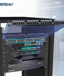 TRENDnet 24-Port Cat5-5e RJ-45 UTP Unshielded Patch Panel, Wallmount or Rackmount, 100Mhz, Color-Coded Labeling, Cat5,Cat5e,Cat4,Cat3 Compatible, 1U Rackmount, Black, TC-P24C5E 22 81dB7mrYavL