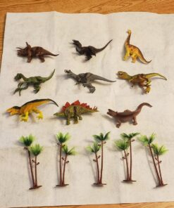 TEMI Dinosaur Toys for Kids 3-5, Realistic Jurassic Dinosaurs Figures with Play Mat & Trees to Create a Dino World Includes T-rex, Triceratops, Velociraptor, Gift for Toddler Boys & Girls 2 3 4 5 6 7 dinosaurs&mat 40 81dBrwbf2SL