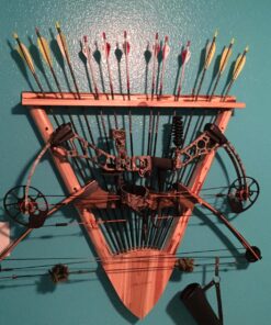 Rush Creek Creations Rustic 2 Compound Bow - 12 Arrow Wall Storage Rack - 5 Minute Assembly - Handcrafted , 31.5” L x 5” W x 32.75” H 29 81dC58nGCnL