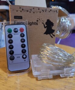 YIHONG 4 Set Fairy Lights Battery Operated Christmas String Lights with Remote Timer for 8 Modes Twinkle Lights 16.4 feet 50 LED Firefly Lights -White 44 81dCDujGMrL