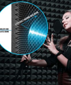 Pyle PSiP24 Acoustic Isolation Absorber Shield Sound Wall Panel Studio Foam and Dampening Wedge with Height Adjustable Stand,Charcoal Gray Single Pack 10 81dCGURfzZL