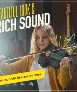 Mendini By Cecilio Violin For Beginners, Kids & Adults - Beginner Kit For Student w/Hard Case, Rosin, Bow - Starter Violins, Wooden Stringed Musical Instruments 4/4 MV Black 27 81dEnJTi kL