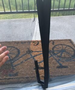 MAGZO Magnetic Screen Door Fit Door Size 38 x 99 Inch, Screen Size 40" x 100" Fiberglass Mesh Curtain Middle Opening Screen with Full Frame Hook&Loop-Gray Grey 27 81dGg5lf7bL