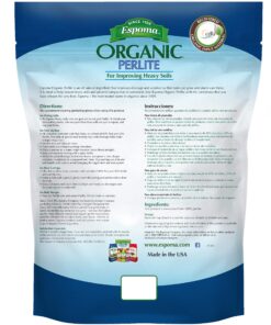 Espoma Organic Perlite; All Natural and Approved for Organic Gardening. Helps Loosen and Aerate Heavy Soils, Prevent Compaction & Promotes Root Growth – Pack of 1 8 quart 19 81dHOPzcFCL 1