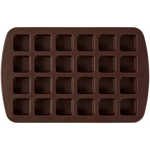 Wilton Bite-Size Brownie Squares Silicone Mold, 24-Cavity MINI Brown