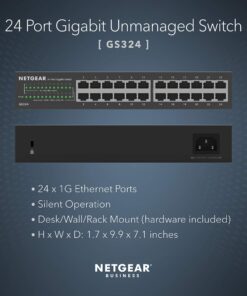 NETGEAR 24-Port Gigabit Ethernet Unmanaged Switch (GS324) - Desktop, Wall, or Rackmount, Silent Operation 24 port 7 81dIDgx4LyL