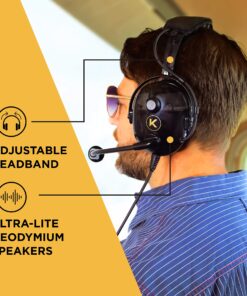KORE AVIATION KA-1 General Aviation Headset for Pilots | Mono and Stereo Compatibility, Passive Noise Reduction, Noise Canceling Microphone, Gel Ear Seals, Adjustable Headband, Headset Bag 26 81dIFNFnpBL
