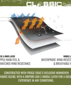 FROGG TOGGS Men's Classic All-Sport Waterproof Breathable Rain Suit Black Jacket/Black Pants Large 10 81dK5PB27kL 1