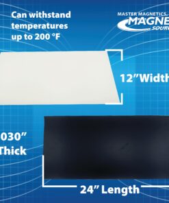 Master Magnetics Magnet Maker Flexible Magnetic Sheet - 12" Wide, 24" Long, White Vinyl Front, 08505 23 81dLVNBh TL