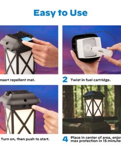 Thermacell Mosquito Repellent Lantern; No Spray Mosquito Repellent For Patios; Includes 12-Hours of Protection; DEET-Free, Scent-Free, No Flame Citronella Candle Alternative Black 17 81dLgFyVr1L