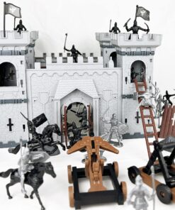 DIY Castle Building The Medieval Times Middle Ages Military Plastic Fort Model Kit Set with Figures Soldier Knight Simulated Siege War of Attack 23 81dLzFWBkL