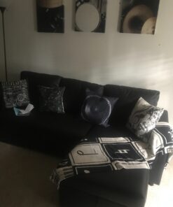 Alternative view of Decorbox Black And Grey Music Notes Throw Pillows Custom Throw Pillow Case Personalized Cushion Cover Pillowcase Square Pillow Cover 16x16