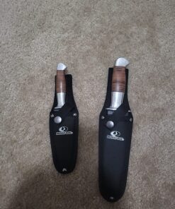 Mossy Oak Fixed Blade Bowie Knife, 2-piece Hunting Knife with Leather Handle Featuring Laser Pattern, Sheath Included 33 81dMeVpw9pL