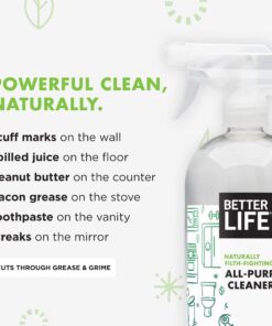Better Life All Purpose Cleaner - Multipurpose Home and Kitchen Cleaning Spray for Glass, Countertops, Appliances, Upholstery & More - Multi-surface Spray Cleaner - 32oz (Pack of 2) Unscented Unscented 32 Ounce (Pack of 2) 18 81dMkkOk7tL 1