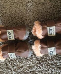 WINSOON Dog Australia Boots Pet Antiskid Shoes Winter Warm Skidproof Sneakers Paw Protectors 4-pcs Set (Size 4, Pink) Size 4 37 81dPNhG34lL 1
