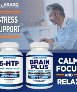 Arazo Nutrition 5-HTP 200 MG Plus Calcium for Mood, Sleep – Supports Calm and Relaxed Mood – 99% High Purity – 120 Capsules 23 81dPq5k4d4L