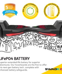 SWAGTRON Swagboard Twist Lithium-Free Hoverboard with Startup Balancing Twist 3 LED Jet Black 8 81dSEph5KPL